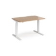 Elev8 Touch straight sit-stand desk 1200mm x 800mm - white frame and beech top