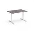 Elev8 Touch straight sit-stand desk 1200mm x 800mm - white frame and grey oak top