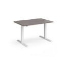 Elev8 Touch straight sit-stand desk 1200mm x 800mm - white frame and grey oak top