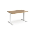 Elev8 Touch straight sit-stand desk 1200mm x 800mm - white frame and oak top