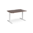 Elev8 Touch straight sit-stand desk 1200mm x 800mm - white frame and walnut top