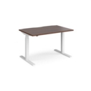 Elev8 Touch straight sit-stand desk 1200mm x 800mm - white frame and walnut top