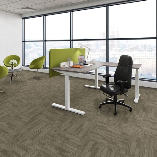 Elev8 Touch straight sit-stand desk 1200mm x 800mm - white frame and walnut top