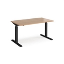 Elev8 Touch straight sit-stand desk 1400mm x 800mm - black frame and beech top