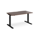 Elev8 Touch straight sit-stand desk 1400mm x 800mm - black frame and walnut top