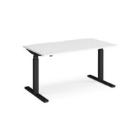 Elev8 Touch straight sit-stand desk 1400mm x 800mm - black frame and white top
