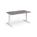 Elev8 Touch straight sit-stand desk 1400mm x 800mm - white frame and grey oak top