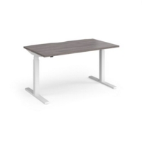 Elev8 Touch straight sit-stand desk 1400mm x 800mm - white frame and grey oak top