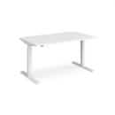Elev8 Touch straight sit-stand desk 1400mm x 800mm - white frame and white top