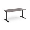 Elev8 Touch straight sit-stand desk 1600mm x 800mm - black frame and grey oak top