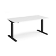 Elev8 Touch straight sit-stand desk 1600mm x 800mm - black frame and white top