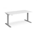 Elev8 Touch straight sit-stand desk 1600mm x 800mm - silver frame and white top