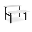 Elev8 Touch sit-stand back-to-back desks 1400mm x 1650mm - black frame and white top