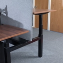 Elev8 Touch sit-stand back-to-back desks 1400mm x 1650mm - silver frame and beech top