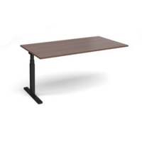 Elev8 Touch boardroom table add on unit 1800mm x 1000mm - black frame and walnut top