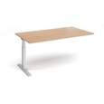 Elev8 Touch boardroom table add on unit 1800mm x 1000mm - silver frame and beech top
