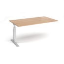 Elev8 Touch boardroom table add on unit 1800mm x 1000mm - silver frame and beech top
