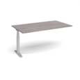 Elev8 Touch boardroom table add on unit 1800mm x 1000mm - silver frame and grey oak top