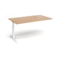 Elev8 Touch boardroom table add on unit 1800mm x 1000mm - white frame and beech top