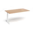 Elev8 Touch boardroom table add on unit 1800mm x 1000mm - white frame and beech top