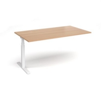Elev8 Touch boardroom table add on unit 1800mm x 1000mm - white frame and beech top