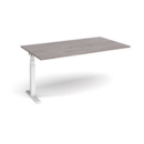 Elev8 Touch boardroom table add on unit 1800mm x 1000mm - white frame and grey oak top