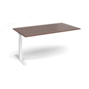 Elev8 Touch boardroom table add on unit 1800mm x 1000mm - white frame and walnut top
