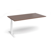 Elev8 Touch boardroom table add on unit 1800mm x 1000mm - white frame and walnut top