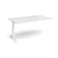 Elev8 Touch boardroom table add on unit 1800mm x 1000mm - white frame and white top