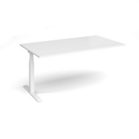Elev8 Touch boardroom table add on unit 1800mm x 1000mm - white frame and white top