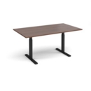 Elev8 Touch boardroom table 1800mm x 1000mm - black frame and walnut top