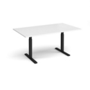 Elev8 Touch boardroom table 1800mm x 1000mm - black frame and white top