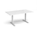 Elev8 Touch boardroom table 1800mm x 1000mm - silver frame and white top