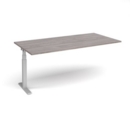 Elev8 Touch boardroom table add on unit 2000mm x 1000mm - silver frame and grey oak top