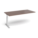 Elev8 Touch boardroom table add on unit 2000mm x 1000mm - silver frame and walnut top