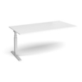 Elev8 Touch boardroom table add on unit 2000mm x 1000mm - silver frame and white top