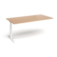 Elev8 Touch boardroom table add on unit 2000mm x 1000mm - white frame and beech top