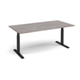 Elev8 Touch boardroom table 2000mm x 1000mm - black frame and grey oak top