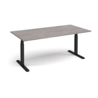 Elev8 Touch boardroom table 2000mm x 1000mm - black frame and grey oak top