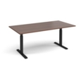 Elev8 Touch boardroom table 2000mm x 1000mm - black frame and walnut top