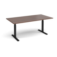 Elev8 Touch boardroom table 2000mm x 1000mm - black frame and walnut top