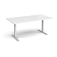 Elev8 Touch boardroom table 2000mm x 1000mm - silver frame and white top