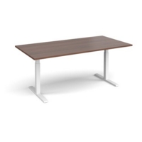 Elev8 Touch boardroom table 2000mm x 1000mm - white frame and walnut top