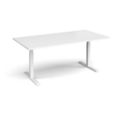 Elev8 Touch boardroom table 2000mm x 1000mm - white frame and white top