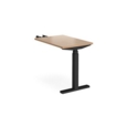 Elev8 Touch sit-stand return desk 600mm x 800mm - black frame and beech top