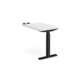 Elev8 Touch sit-stand return desk 600mm x 800mm - black frame and white top