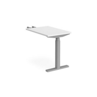 Elev8 Touch sit-stand return desk 600mm x 800mm - silver frame and white top