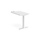 Elev8 Touch sit-stand return desk 600mm x 800mm - white frame and white top