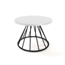 Figaro coffee table with black spiral base - white