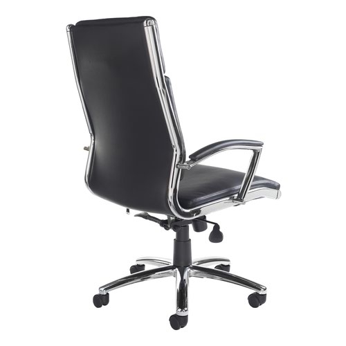 Florence high back executive chair - black leather faced